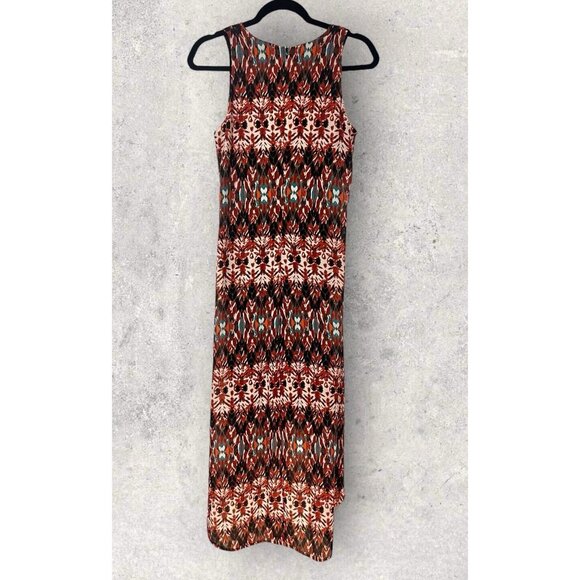 Karen Kane Women S Woods Patterned Boho Sleeveless Scoop Neck Maxi Dress USA - Picture 2 of 9